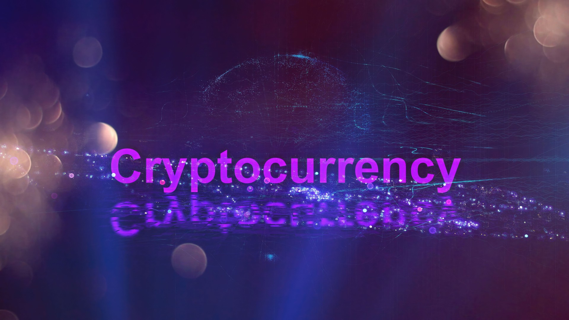 Blockchain Technology and Digital Finance in a Futuristic Tech Space.