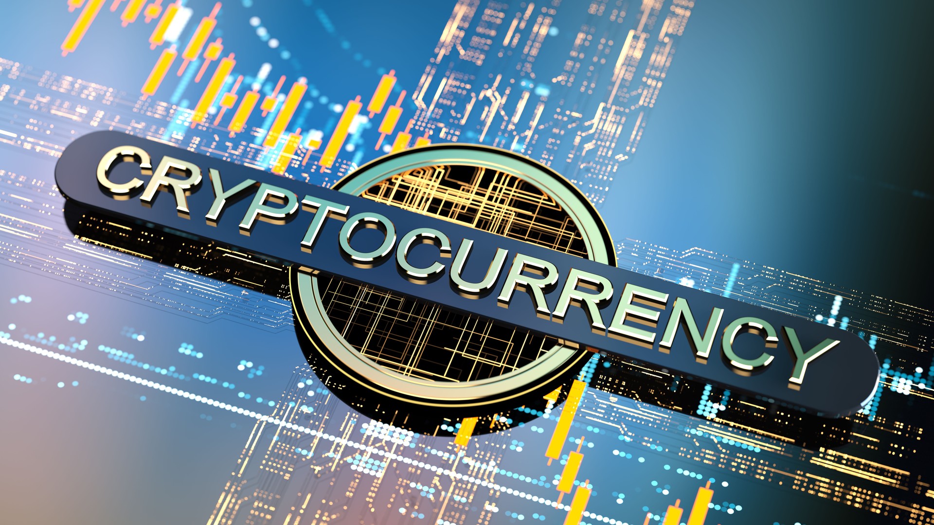 Cryptocurrency and blockchain digital concept